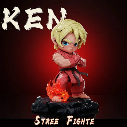 YS Figure – Q Version Street Fighter Ken Arcade Anime Collectible Figure (16cm)