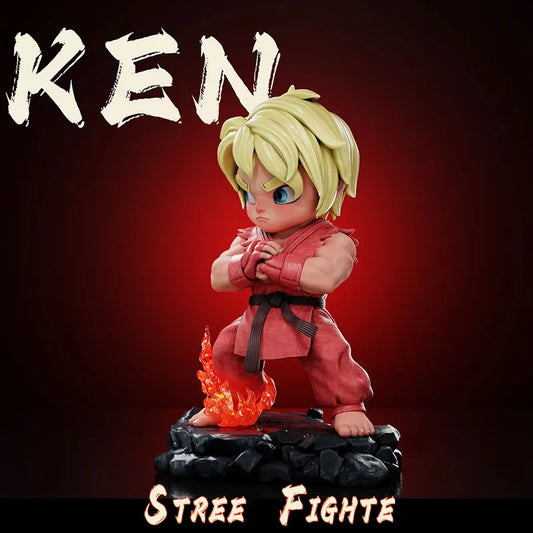 YS Figure – Q Version Street Fighter Ken Arcade Anime Collectible Figure (16cm)